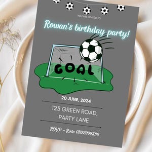 Editable Football Birthday Invitation - Customizable Sports-Themed Party Invite, Instant Download, Printable or Digital Format