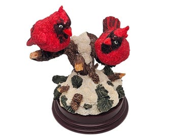 K's Collections製 ヴィンテージ カーディナル セラミック バード 木製フラットスタンド