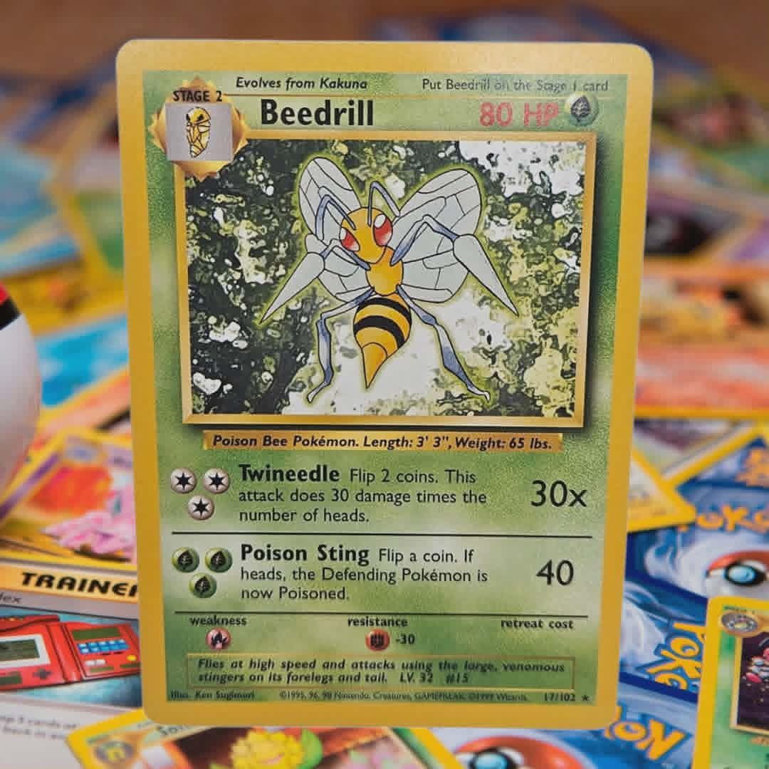 beedrill pokemon card value 17/102  Base Set First Edition #17(Shadowless) If heads Beedrill ex Price - Chaos