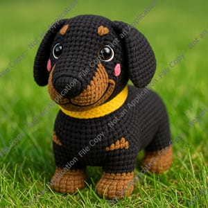 Häkelanleitung für Dackel, Amigurumi Hund Plüschtier, Häkelanleitung für kleine und große Hunde