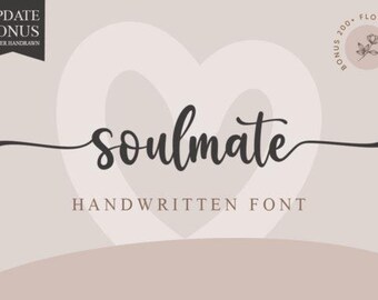 Soulmate Font, Script Font| Digital Download|