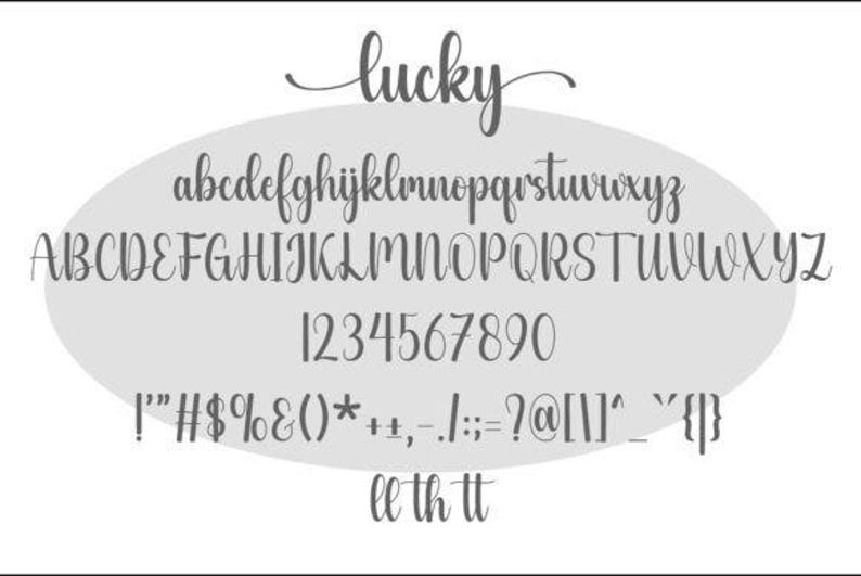 Lady Luck In Cursive Lucky Font - Handwritten Font, Cricut Fonts, Procreate Font, Script ...