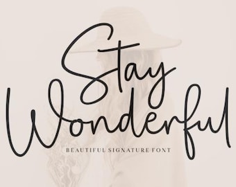 Stay Wonderful Font. Script Font, Display Font| Instant Download|