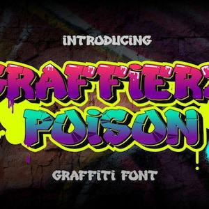Graffierz Poisonフォント、グラフィティフォント、グラフィティ文字、アーバンフォント、ストリートフォント、ドリッピングフォント、ヒップホップフォント、グラフィティアルファベット、グラフィティアート