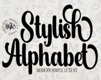 Stylish Cursive Script Font, Elegant Alphabet