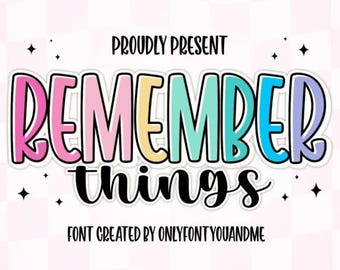 Remember Things Font, Display font |Instant Download|