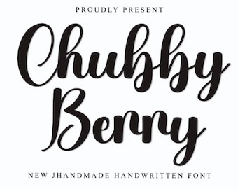 Chubby Berry Font, Script Font, Display Font| Instant Download|
