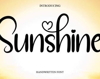 Sunshine Handwritten Script Font, Natural Feel (Instant Download)