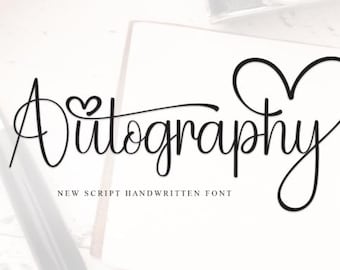 Autography Font  Script Font, Cursive Font, Cricut Font, Handwritten Font, Holiday Font, Font for Cricut, Script Font SVG, Script Fonts