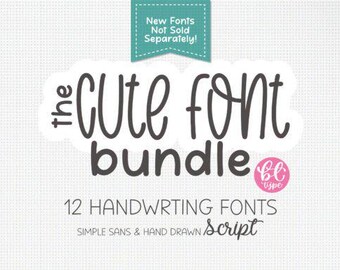 The Cute Handwriting Bundle Font - Handwriting Fonts, Cricut Font Bundle, Goodnotes Fonts, Planner Fonts, Print Fonts, Font SVG, Script Font