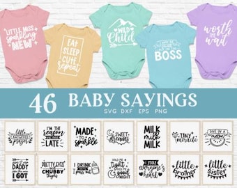 Baby Sayings SVG Bundle: Funny Onesie Designs, Newborn Baby Girl |Digital Download|