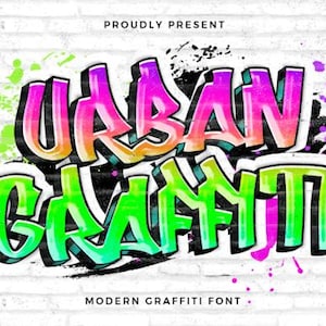 Urban Graffiti font bundle - Urban Font, Street Font, Dripping Font, Hip hop font, Graffiti Alphabet