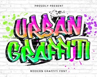 Urban Graffiti font bundle - Urban Font, Street Font, Dripping Font, Hip hop font, Graffiti Alphabet