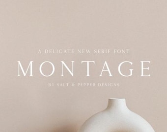 Montage Serif Font, Modern Elegant Typeface, Branding, Magazine Design (Digital Download)