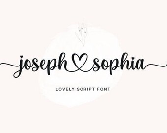 Joseph Sophia Font-Elegant Calligraphy, Wedding Font, Lovely Script Fonts, Instant Download