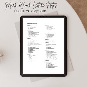 PEŁNY PAKIET - Mark Klimek Lectures 1-12 Notatki - NCLEX Study Guide