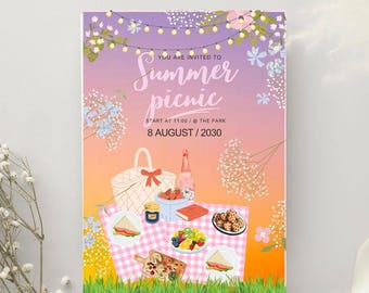 Summer Picnic/Party Invitation Template Link Download