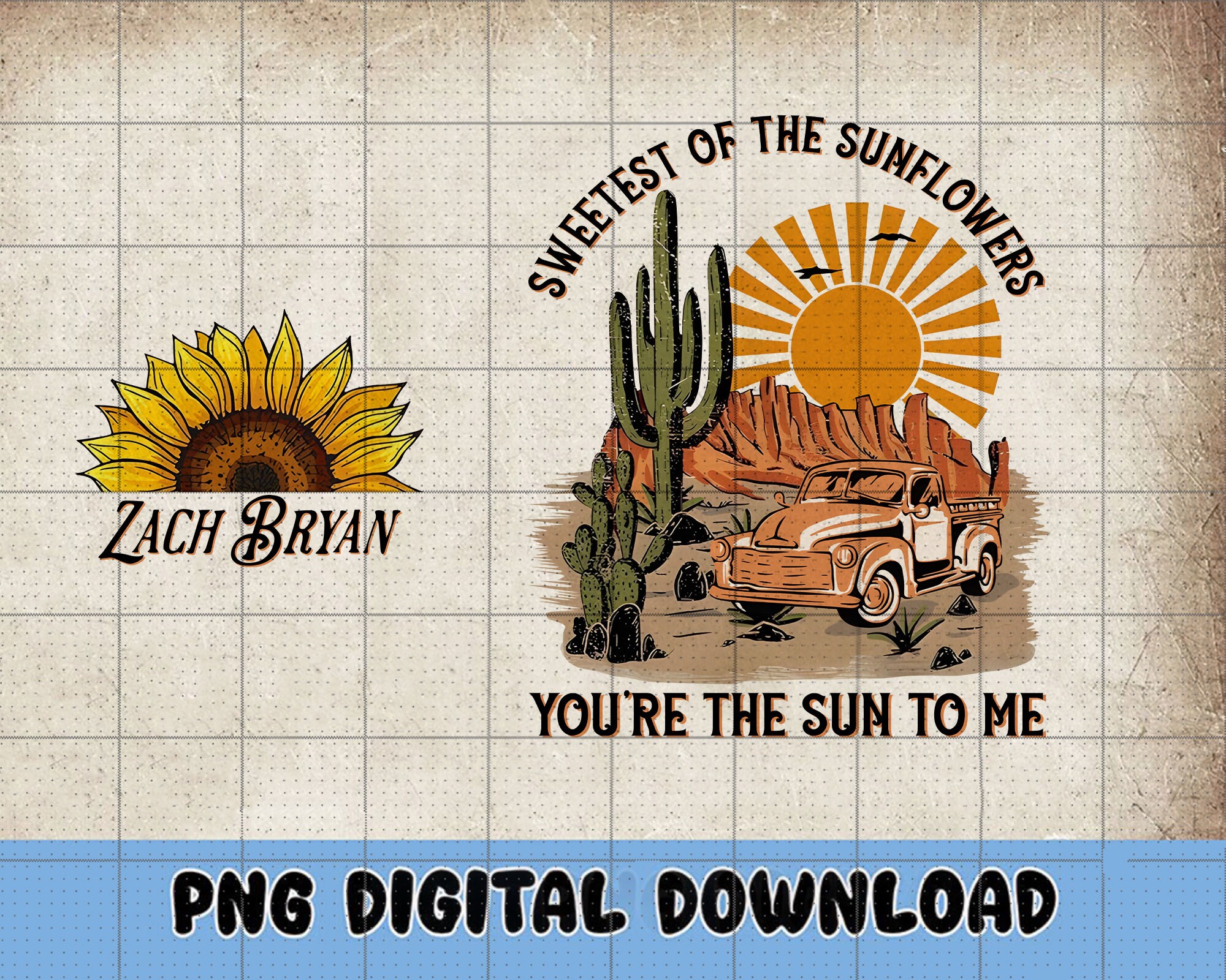 Zach Bryan PNG, Sweetest of the Sunflowers Png, Sun to Me Png File