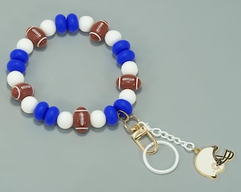 Llavero de equipo de fútbol, llavero de coche con dije de pulsera – Cuentas de silicona