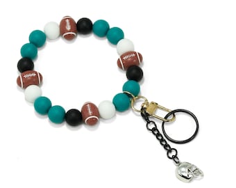 Llavero de equipo de fútbol, llavero de coche con dije de pulsera – Cuentas de silicona