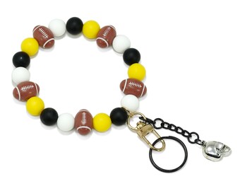 Llavero de equipo de fútbol, llavero de coche con dije de pulsera – Cuentas de silicona