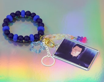 Llavero de muñeca de anime Jujutsu Kaisen Suguru Geto con dijes y foto – Cuentas de silicona