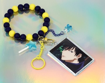 Llavero de muñeca con dijes y foto del anime Jujutsu Kaisen Megumi Fushiguro – Cuentas de silicona