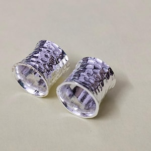 1 pair 925 Sterling Silver Outside Hammered Plug Handmade hammered Silver Plug Tribal Plugs And Tunnels plugs Stretched Earlobes Gift Her