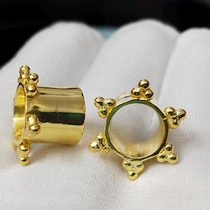 1 pair 925 Sterling Silver Outside 18k Gold Flash Plug Handmade Silver Plug Tribal Plugs And Tunnels plugs Stretched Earlobes Gift Her