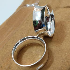 1 pair 925 Sterling Silver Double sided Flared Plug Hammered Plug Handmade hammered Silver Plug Tribal Plugs Stretched Earlobes Gift For Her