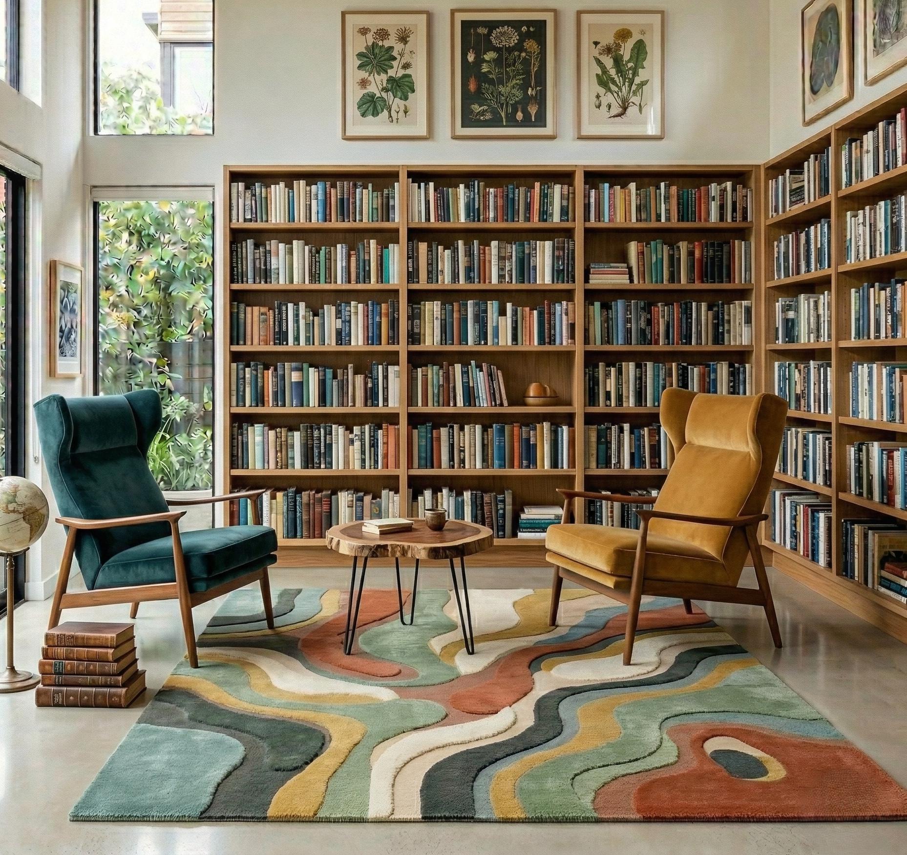 Handmade Abstract Wave 3D Tufted Rug | Mid-century Modern Topographic ...