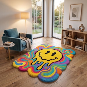 Trippy Rug Smiley Face - Etsy