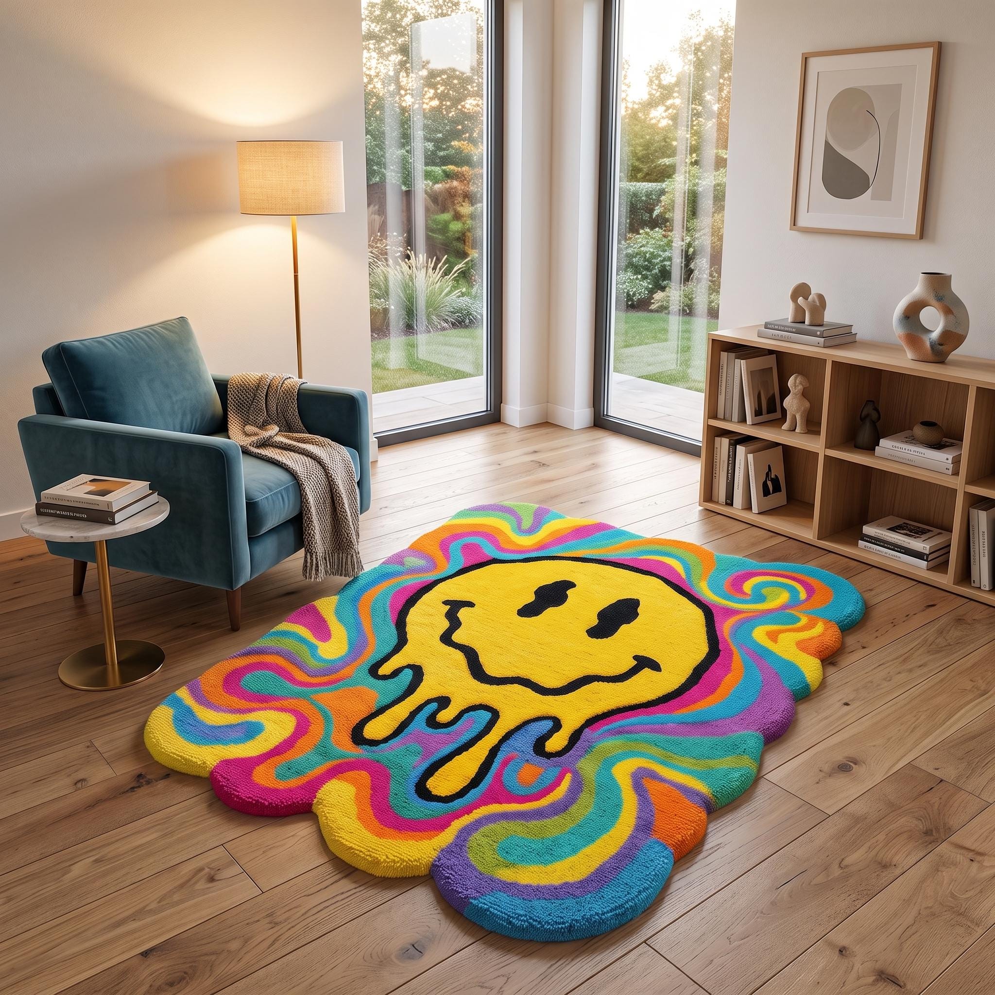 Trippy Rug Smiley Face - Etsy