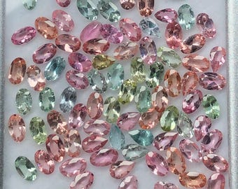 Faceted Natural Tourmaline Mix Shape Gemstone Lot, Multi Color tourmaline Cut Stone, Jewelry Making 3x4MM-8x10MM.
