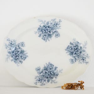 Antique Blue And White Floral Platter, Blue And White China, English China, Thanksgiving Platter, Large Platters, British Dining, Platters