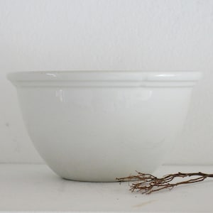 Vintage französische Pudding-Beckenschüssel, Ironstone Rührschüssel, Vintage Rührschüssel, Französische Bauernhausschale, Steinzeug-Rührschüssel, Ironstone Schüssel