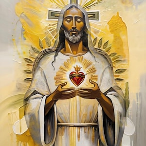 Sacred Heart of Jesus Print: Vintage Catholic Art (Digital Download