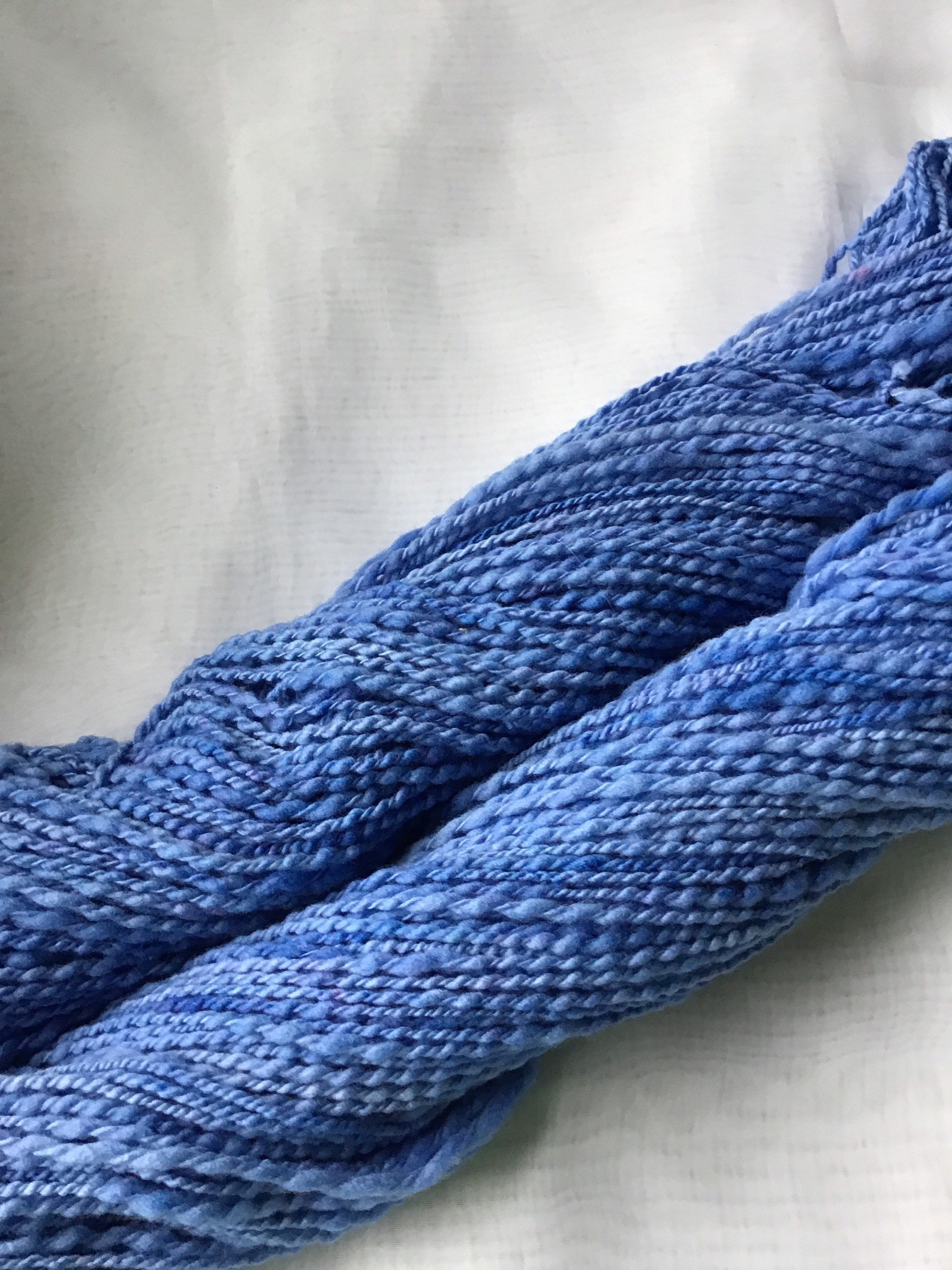 Hand spun Merino spiral ply art yarn kettle dyed delphinium Etsy