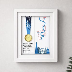Personalised London Marathon Medal Display Frame |  London Marathon Gift | Sports Medal Box