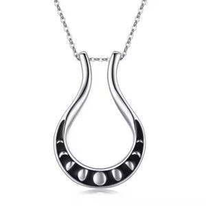 Sterling Silver Teardrop Pendant Necklace: Black Enamel Minimalist Jewelry