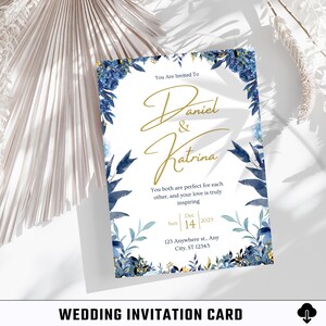 Biglietto d'invito per matrimonio / Biglietto digitale / Biglietto stampabile / Biglietto modificabile / Invito per festa / Modello Canva / Celebrazione / Biglietto minimalista