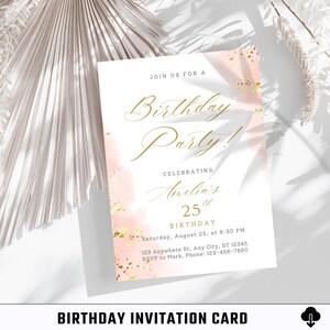 Birthday Invitation Card | Printable Birthday Party Invite | Birthday Digital Download
