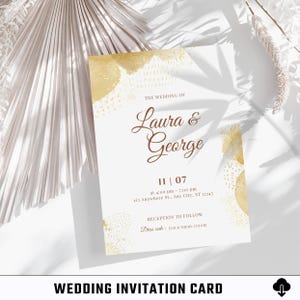 Biglietto d'invito per matrimonio / Biglietto digitale / Biglietto stampabile / Biglietto modificabile / Invito per festa / Modello Canva / Celebrazione / Biglietto minimalista