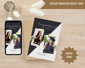 Modern Graduation Announcement | Photo Invitation (Instant Download)