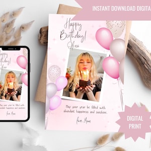 Fun Happy Birthday Card Canva Template | Printable Birthday Party Invite | Birthday Digital Download