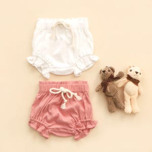 Personalized Baby Girl Summer Outfit, Embroidered Name Ruffle Set, Custom Name Baby Short Sleeve Tee and Shorts Set, Newborn Outfit image 6