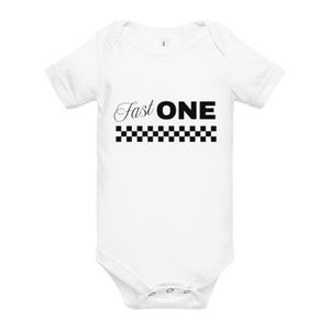Fast One Birthday Boy Onesie | First Birthday Race car party | Racing | Speed | Baby short sleeve one piece