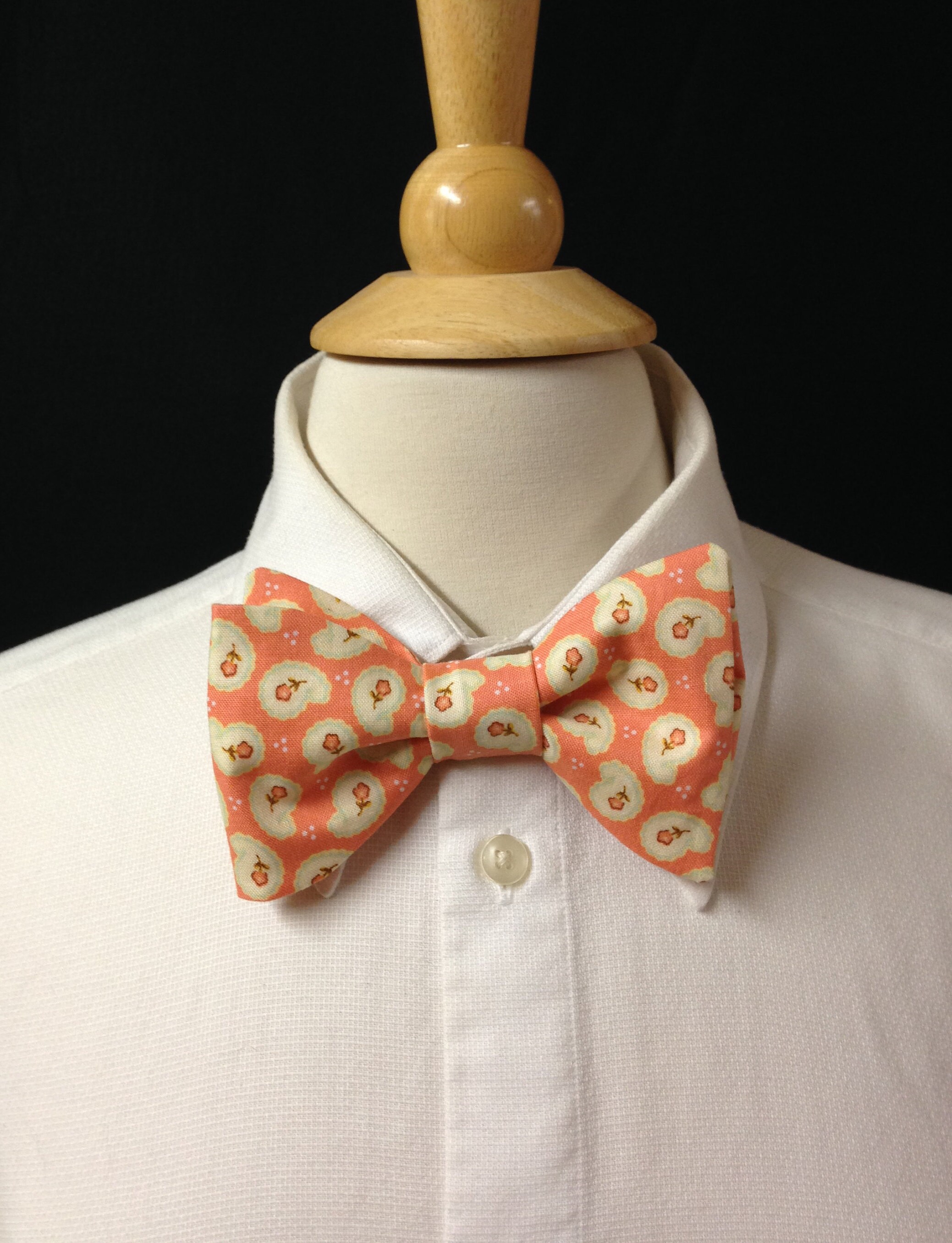 Coral Bow Tie / Handmade Paisley Pre Tied Style Bow Ties / Etsy