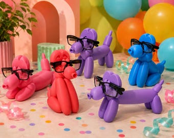 3D Printed Balloon Dog Glasses Holder | Dachshund, Sitting, Splooting Poses