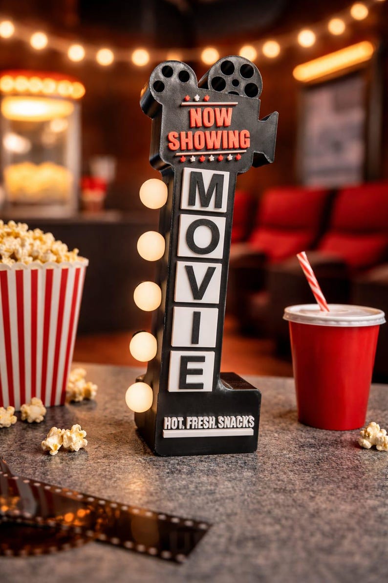 Movie Message Display Movie Night Decor Sign – Cinema Style Display - Etsy